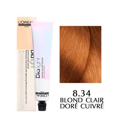 Tinte L'Oreal Professionnel Dia Light, Color: 8.34 - Rubio Claro Rubio Cobre Dorado